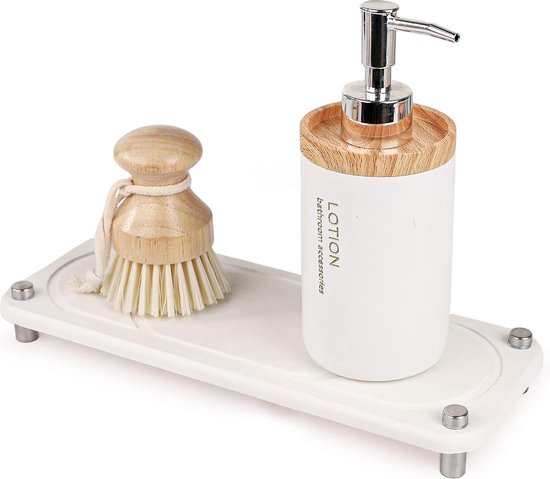 Aanrecht Organizer Razborci Instant Dry Sink Caddy , Sneldrogende Diatomeeënaarde Steen Spoelbak Tray , Badkamer Aanrecht Vanity Spons Houder Zeepschaal