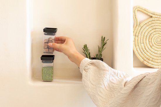 Brabantia Tasty+ Bidons alimentaires - Empilables - 2 x 0 l - Gris foncé