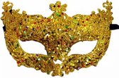 New Age Devi - "Feestelijk Goud Kantmasker voor Carnaval, Halloween, Gala en Meer!"
