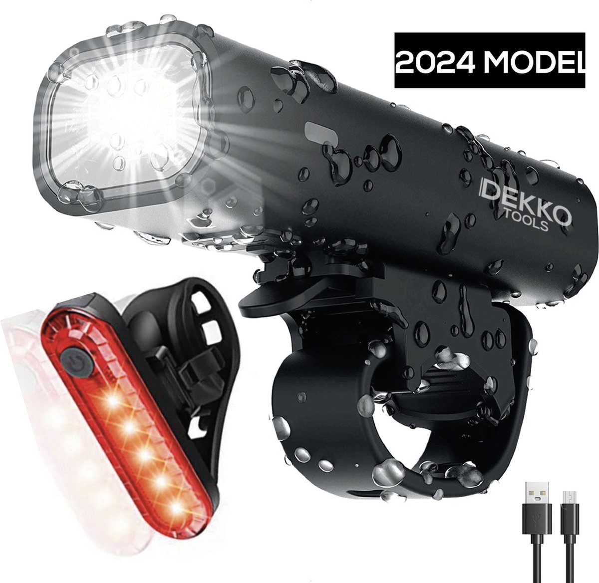 Fietsverlichting usb oplaadbaar PRO model 2024- Racefiets fietslamp - Voorlicht en Achterlicht Fietslampjw - Fietsaccessoires - IP65 waterdicht