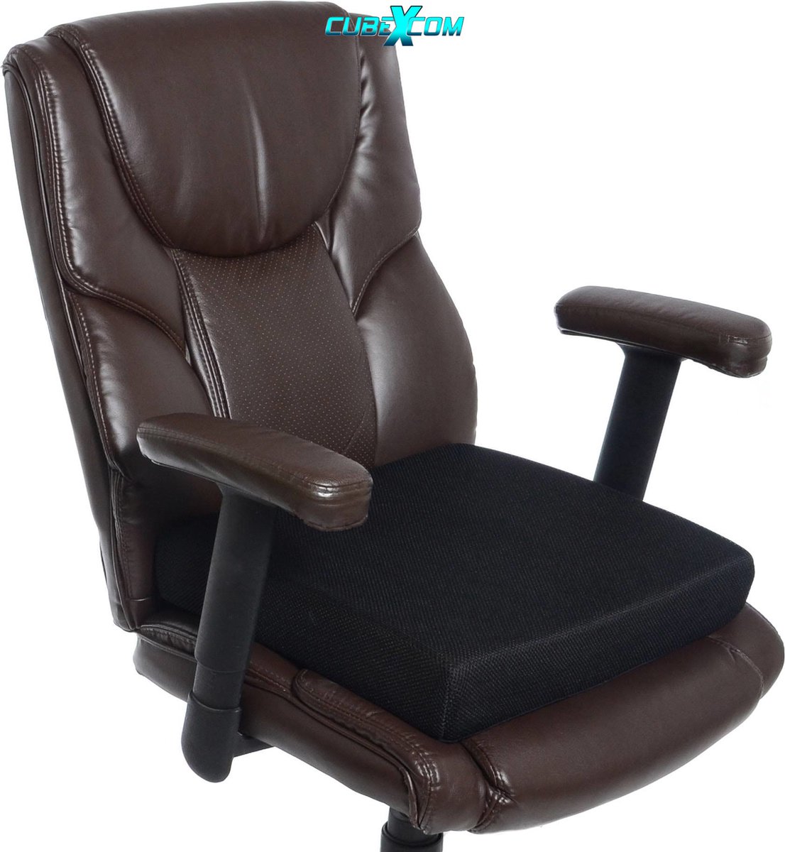 CUBEXCOM® Zitkussen, Orthopedisch Ergonomisch Traagschuim Stoelkussen, Rolstoelkussen, Zitkussen Bureaustoel, Comfortabel Memory Foam Steunkussen, Wigkussen, Bureaustoelkussen, Autostoelkussen, Stuitkussen, İschiaskussen, Zwangerschapskussen,VIERKANT – foto 4