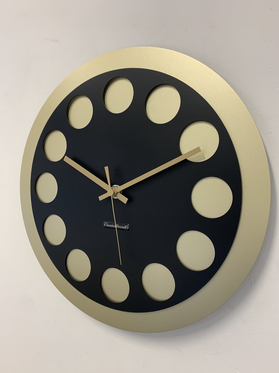 Wandklok CHANTALBRANDO -- MEDUSA -- BLACK & GOLD -- MODERN DESIGN --