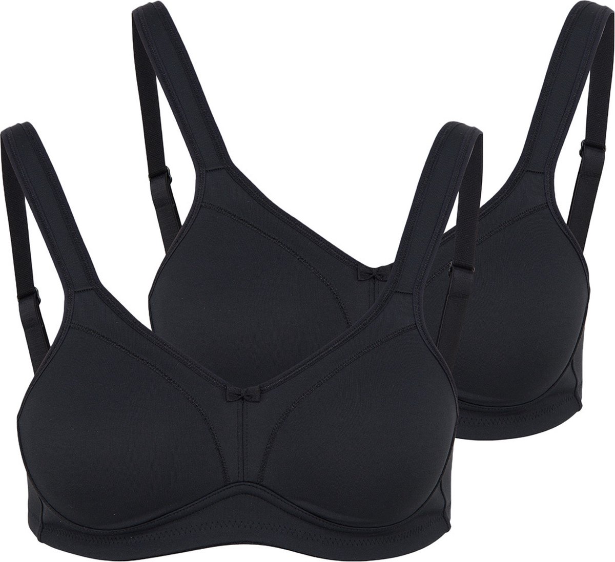 Susa bh zonder beugels 2 pack Comfort Topsy zwart