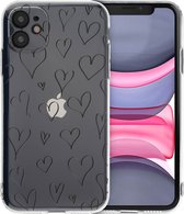 iMoshion Hoesje Geschikt voor iPhone 11 Hoesje Siliconen - iMoshion Design hoesje - Meerkleurig / Hearts