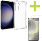 iMoshion Hoesje Shockproof & Screenprotector Gehard Glas Geschikt voor Samsung Galaxy S24 - Transparant