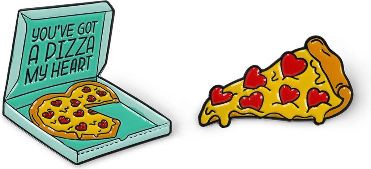 Legami - Set of 2 Pins - Love Pizza