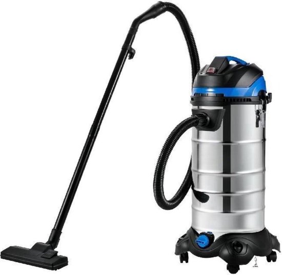 Vacmaster VQ1115S Droogstofzuiger, industriële stofzuiger, blaasfunctie, droge en natte stofzuiger zonder zak, roestvrij staal, 1100 W, 15 liter, 70 decibel