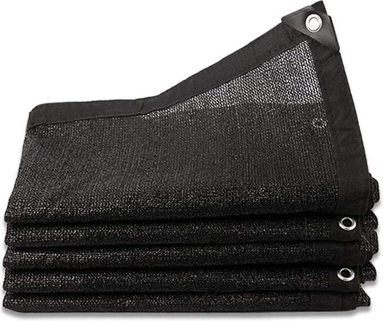 Filet de protection solaire, filet d'ombrage avec yeux, auvent à 8 pôles, pourcentage d'ombrage de 95 %, résistant aux UV, filet d'ombrage de jardin noir pour balcon, jardin sur le toit, jardin d'hiver, serre, protection solaire de voiture