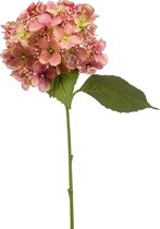 Emerald Kunstbloem hortensia tak - 50 cm - oud roze - kunst zijdebloem - Hydrangea - decoratie bloem