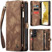 Convient pour Samsung Galaxy A15 Case Wallet - Solidenz Wallet Case A15 - Phone Case A15 - Wallet Case A15 - 2 en 1 Case - Coque arrière amovible - Marron