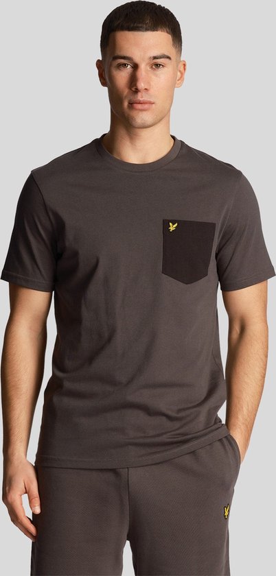 Lyle & Scott T-shirt à poche contrastée - gunmetal-jet-black