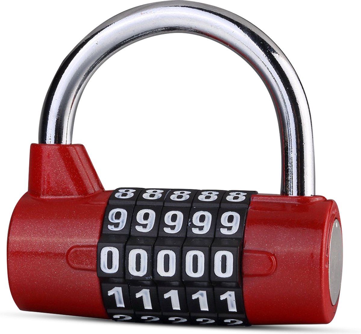 Hangslot - Cijferslot - Hangcijferslot - Met Cijfercode - 65mm - Rood