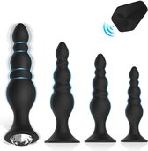 Luxe 4-delige buttplug set - 4 anale pluggen - Voor beginners en gevorderden - Vibrerende anaalplug - Mega groot - Verschillende groten - Siliconen