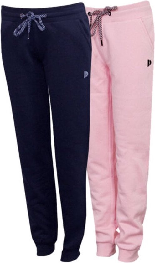 2-Pack Donnay - Joggingbroek met elastiek (Carolyn) - Sportbroek - Dames - Navy/Pink (920) - maat L