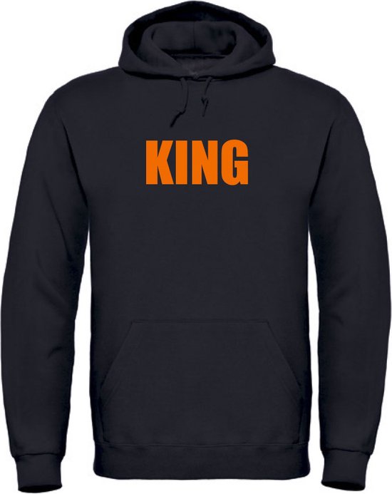 Koningsdag hoodie zwart 3XL - KING - soBAD. | Oranje hoodie dames | Oranje hoodie heren | Sweaters oranje | Koningsdag