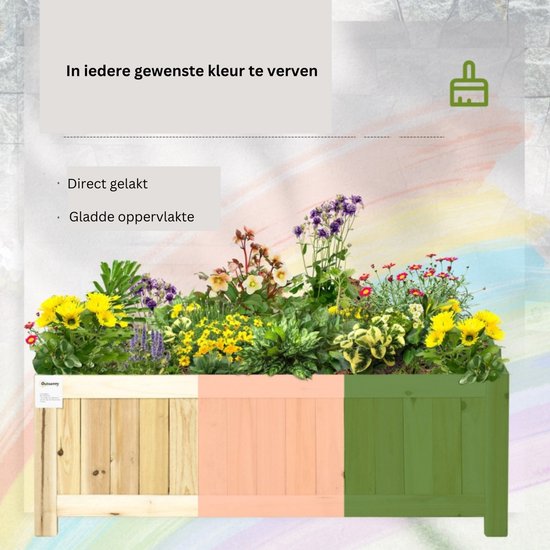 The Living Store Plantenbak 70x70x26,5 cm geïmpregneerd grenenhout - Tuinplantenbakken