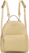 Beige leather casual backpack