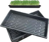 10 stuks zaadbakken zonder drainagegaten, 54 x 28 cm, perfecte tuinzaadvoortplantingsbakken voor zaailingen binnen tuinieren, microgroen tarwegras en meer aarde of hydrocultuur