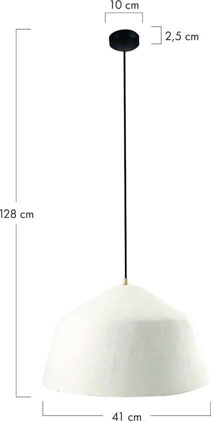DKNC - Lampe suspendue Valerie - Papier mâché - 41x41x28cm - Wit