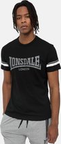 Lonsdale T-Shirt Creich T-Shirt normale Passform Black/White/Grey-L