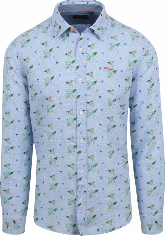 NZA - Blauw bloemenoverhemd - Dusk Navy