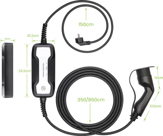 Besen Mobiele Lader Type 2 naar Schuko - 10 Meter