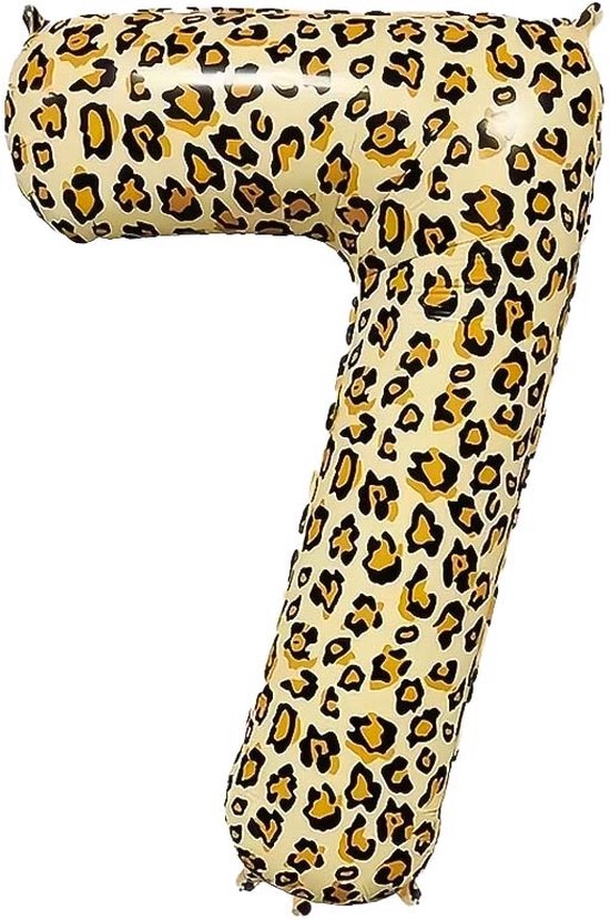 Mega folieballon cijfers (86 cm) met Panter print - Zorg voor Party online feestartikelen en ballondecoraties