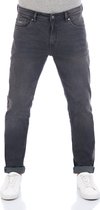 Grijze regular/straight fit jeans van DENIMFY, gedragen door een model met witte sneakers.