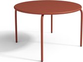 MYLIA Table de jardin ronde D110 en métal - Terre cuite - MIRMANDE L 110 cm x H 74 cm x P 110 cm