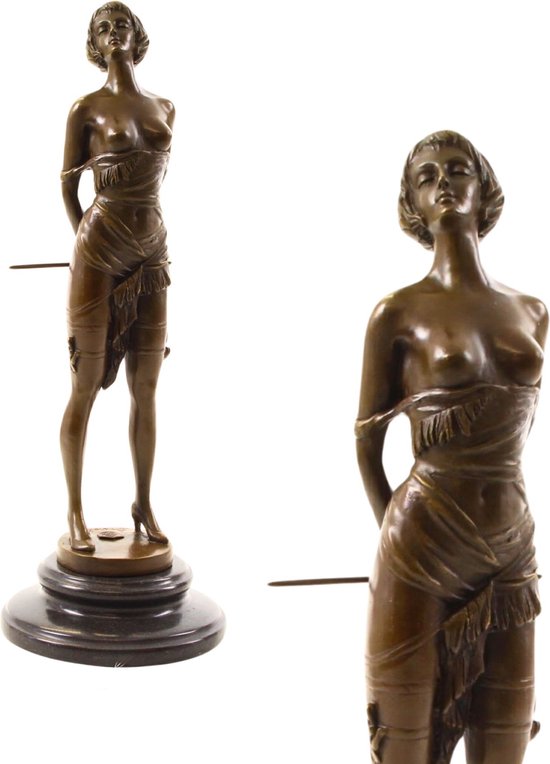 Riding Crop - Bronzen Beeld - Vrouw met Zweep - Erotisch Sculptuur - Officiële Brons stempel - Gesigneerd Beeld - Erotiek Kunst Beeldje - 13x13x36