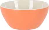 Excellent Houseware Soepkommen/serveer schaaltjes - Acapulco - porselein - D14 x H6.5 cm - oranje - Stapelbaar