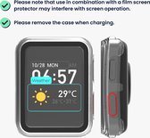 kwmobile 2x cover geschikt voor Huawei Watch D - Fitnesstracker cover van gehard glas en kunststof frame set transparant / groen