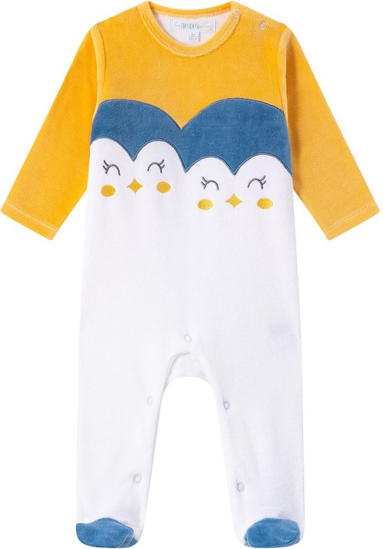 Jongenspyjama met fluwelen achterkantssluiting en pinguïnmotief voor kinderen en baby's
