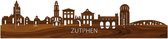 Skyline Zutphen Palissander hout - 120 cm - Woondecoratie - Wanddecoratie - Meer steden beschikbaar - Woonkamer idee - City Art - Steden kunst - Cadeau voor hem - Cadeau voor haar - Jubileum - Trouwerij - WoodWideCities