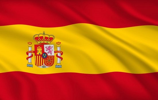 New Age Devi - Originele Spanje Vlag - Sterke Kwaliteit - 90x150cm - Incl. Bevestigingsringen - Met Spaanse Vlag - Spain Flag - Originele Kleuren