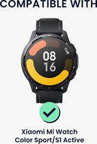 kwmobile Sporthorloge bandje geschikt voor Xiaomi Mi Watch Color Sport / S1 Active horlogeband - Siliconen smartwatch band met carbon print in zwart