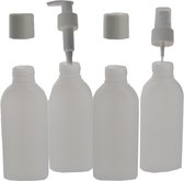 2x Reisflesjes Set Royal White - Kunststof PE BPA-vrij - Navulbare Reisflesjes, Reisflacons Handbagage, Reisset Flesjes, Reisverpakking - Transparant en Wit - 2 Sets van 6