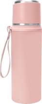 Belle Vous Pink Stainless Steel Insulated Flask Bottle - 800ml/27oz Double Walled & Vacuum Insulated Travel Mug with Cup Lid - Reusable Metal BPA-Free/Leakproof Water Bottle for Hot and Cold Drinks