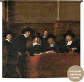 Wandkleed - Wanddoek - De staalmeesters - Schilderij van Rembrandt van Rijn - 180x180 cm - Wandtapijt
