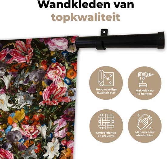 Tapisserie - Fleurs - Motif - Papillon - 120x120 cm - Tapisserie