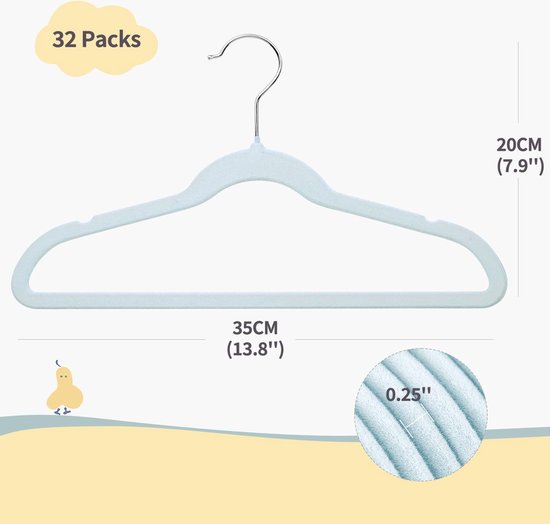 Zober Lot De 50 Cintres Antidérapants En Velours Pour Enfants Avec Crochet Pivotant A 360 Noir