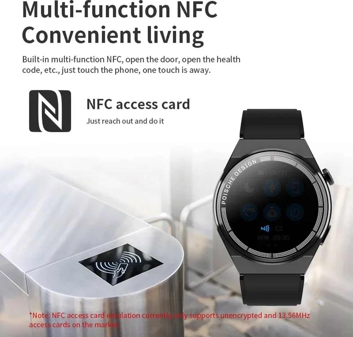 Amoled Smart Watch Gt3 Pro Nfc Smartwatch 2023 Bluetooth Call Draadloos Opladen Waterdichte Fitness Tracker Voor Huawei Android