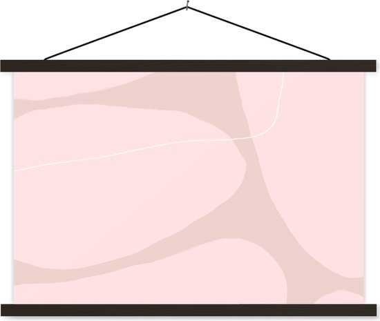 Porte-affiche avec affiche - Affiche scolaire - Rose - Formes géométriques - Abstrait - 60x40 cm - Lattes noires
