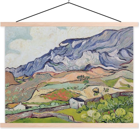 Posterhanger incl. Poster - Schoolplaat - De Alpen - Vincent van Gogh - 120x90 cm - Blanke latten