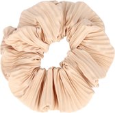 Scrunchie Haarelastiek Haar Elastiek Krinkel Ribbel Stof Beige