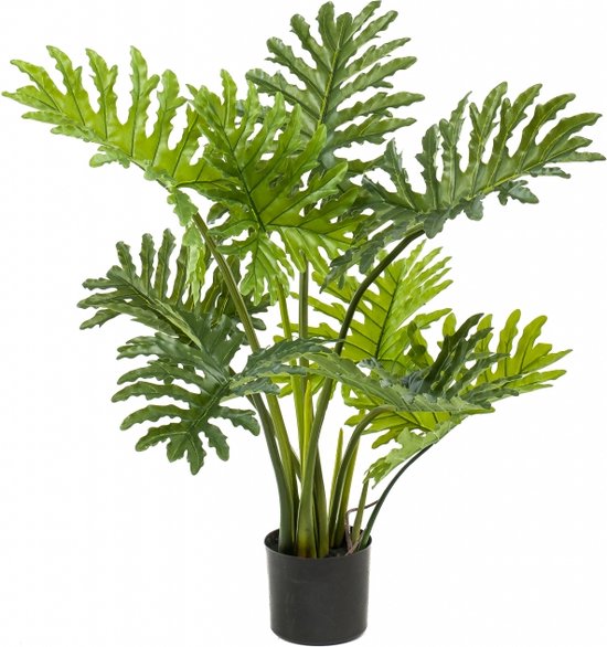 Fleurdirect Kunstplant Philodendron Selloum - Polyester Mix - Groen - 120 x 80 x 120 cm (BxHxD)