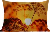 Buitenkussens - Tuin - Planten - Bloemen - Zonsondergang - Oranje - 50x30 cm
