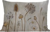 Buitenkussens - Tuin - Bloemen - Waterverf - Stilleven - Bruin - Vintage - 50x30 cm