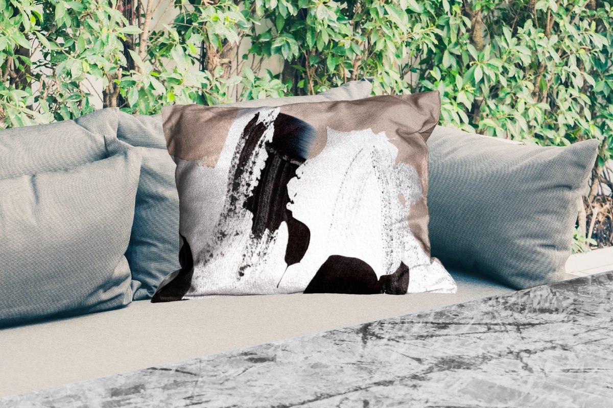 Buitenkussens - Zwart - Abstract - Design - 60x40 cm - Weerbestendig