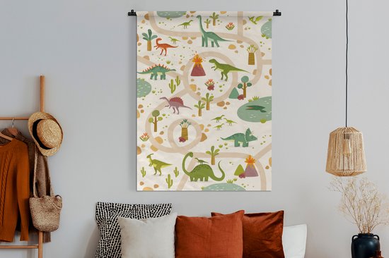 Maui Kids - Straattapijt voor kinderen - Dinosaurus Beige - 5 Maten Maui Kids - Straattapijt voor kinderen - Dinosaurus Beige - 5 Maten